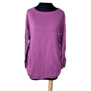 Isabel Maternity By Ingrid & Isabel Long Sleeve Ruched Plum Purple Sweater Top M
